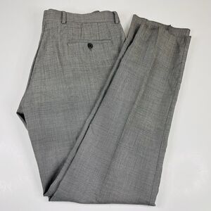 NWOT Egara OK 36 x Unfinished Slim Fit 100% Wool Dress Pants Gray Flat Front